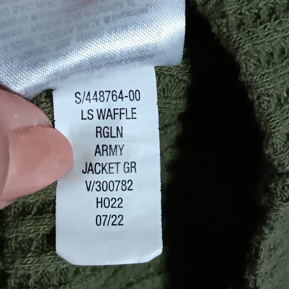 GAP Long Sleeve Waffle Raglan Thermal Top Size Small Army Green Pullover - Picture 7 of 7